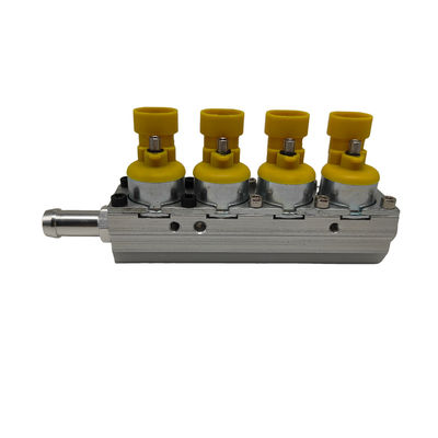kopen 4 cilinder aluminium legering CNG LPG injector rail met 2 ohm weerstand brandstof injectie sproeiers online manufacture