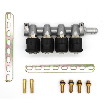 4-takt LPG/CNG injectorrail van legering met 3 Ohm weerstand voor 4-cilinder CNG- of LPG-wagens
